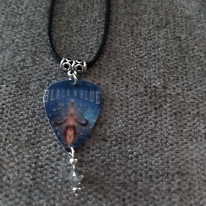 BLACK N BLUE 80'S HAIR METAL BAND GUITAR PICK NECKLACE